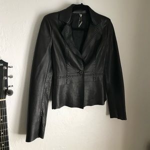 Elie Tahari Black Genuine Leather Jacket